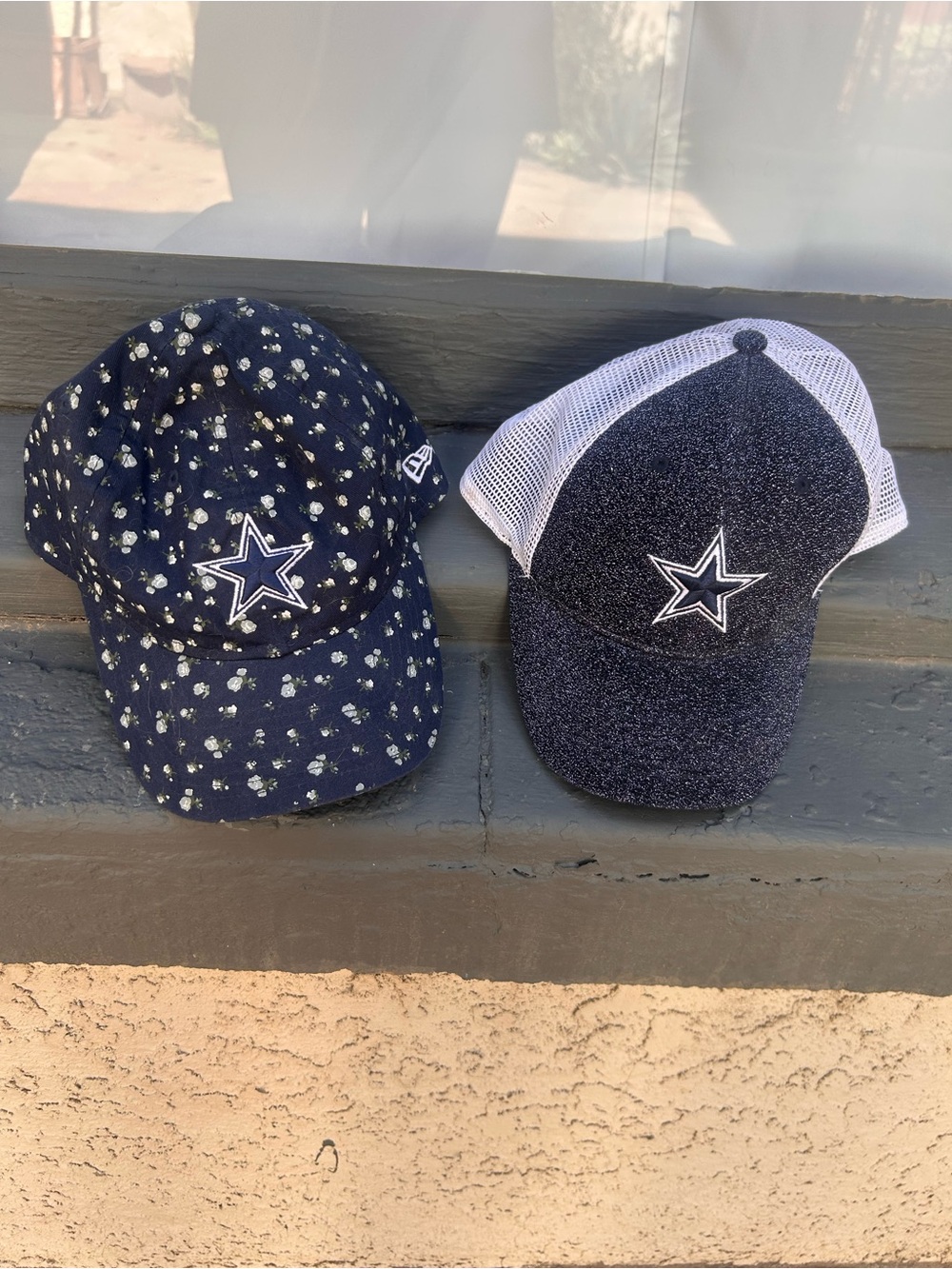 2 for $9 New Era Navy and White Dallas Star Baseball Caps - Pair